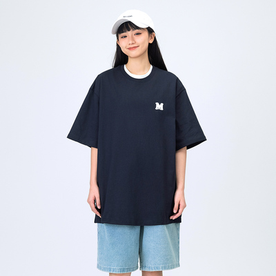 字母发泡印花圆领短袖T恤女