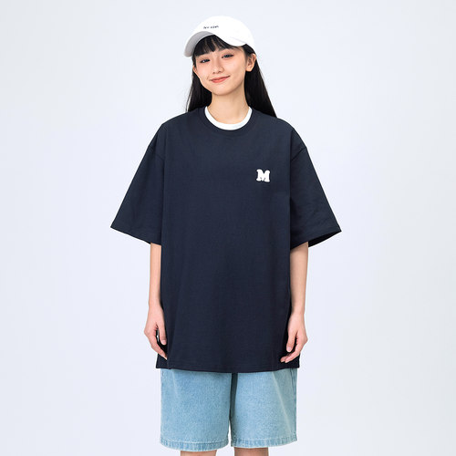 字母发泡印花圆领短袖T恤女