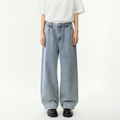 中性长裤 Mannstu 女情侣装 直筒休闲水洗牛仔裤 男 日系复古宽松工装