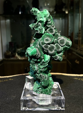 天然绒毛针状孔雀石原石摆件矿物标本奇石观赏石收藏装饰乔迁送礼