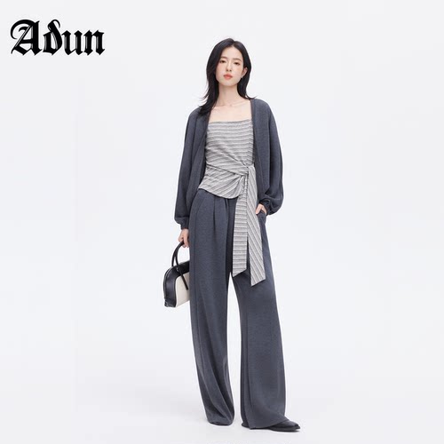 Abun秋季新品慵懒风阔腿裤套装