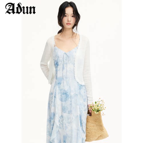 Abun【商场同款】2026年春季新品短款针织开衫女基础款百搭