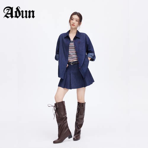Abun秋季宽松时尚牛仔套装