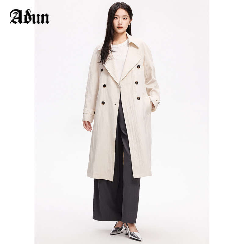 Abun双排扣风衣外套女