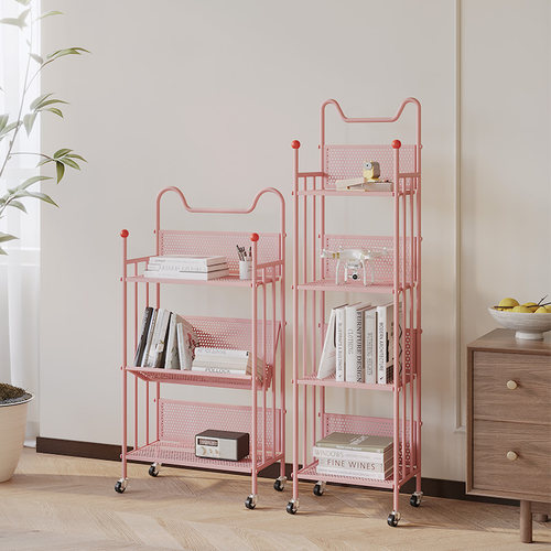 儿童书架铁艺带轮可移动