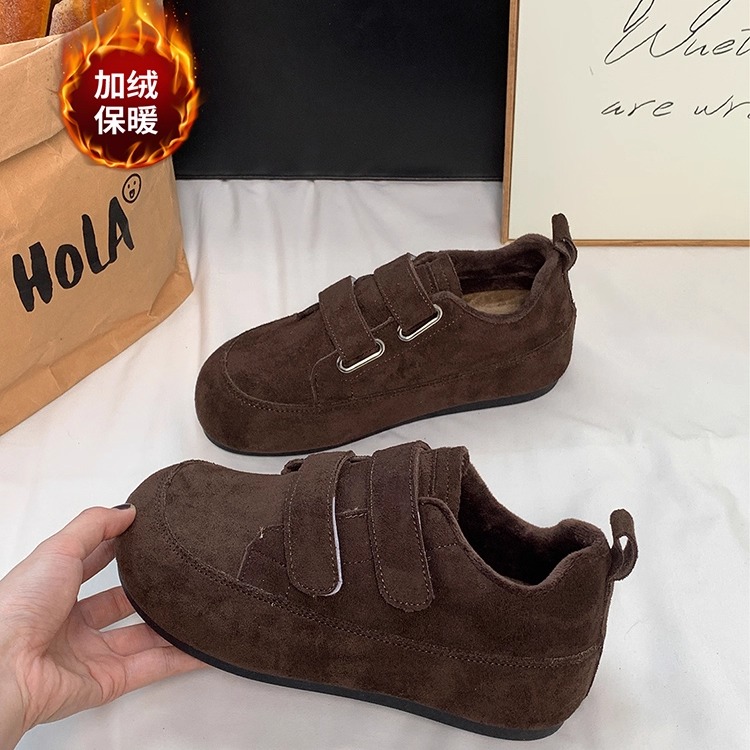 棕色加绒勃肯鞋舒适保暖棉鞋