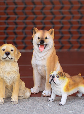 仿真柴犬落地摆件金毛狗狗模型