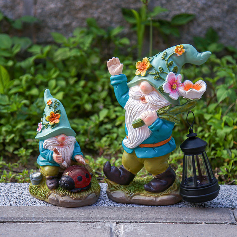 户外花园装饰摆件小矮人太阳能灯