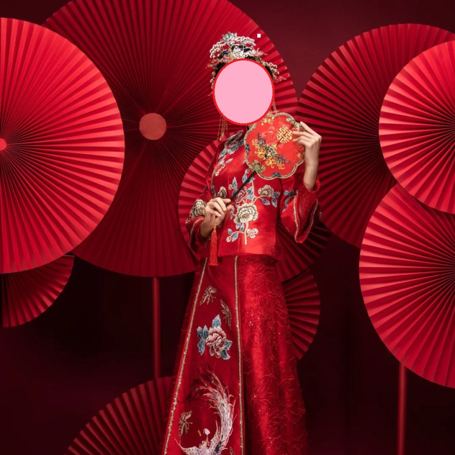 巨型纸扇子布置装婚庆道具中式婚礼用品手工折纸扇结婚背景挂墙饰