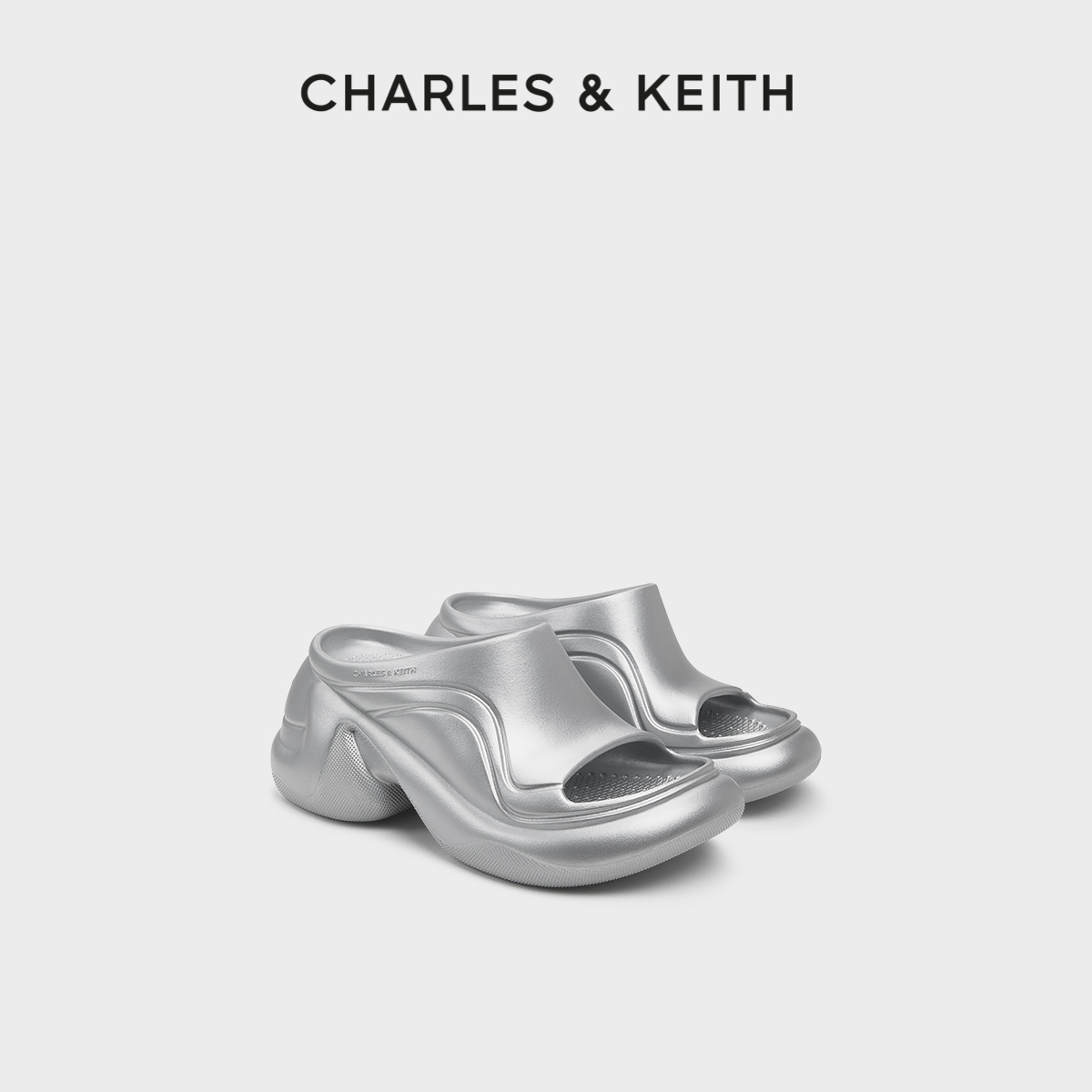 运动风厚底拖鞋CHARLESKEITH圆头