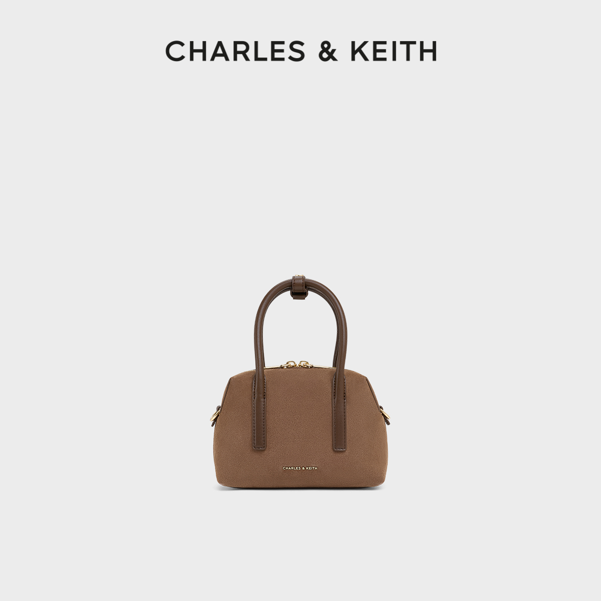 细腻绒面 双拉链设计 可斜挎