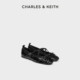 CHARLES&KEITH25冬新款 2平底亮片蝴蝶结玛丽珍单鞋 CK1 70381023