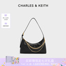 CHARLES&KEITH秋季 单肩褶皱腋下包女 女包CK2 40782472柔软拉链式