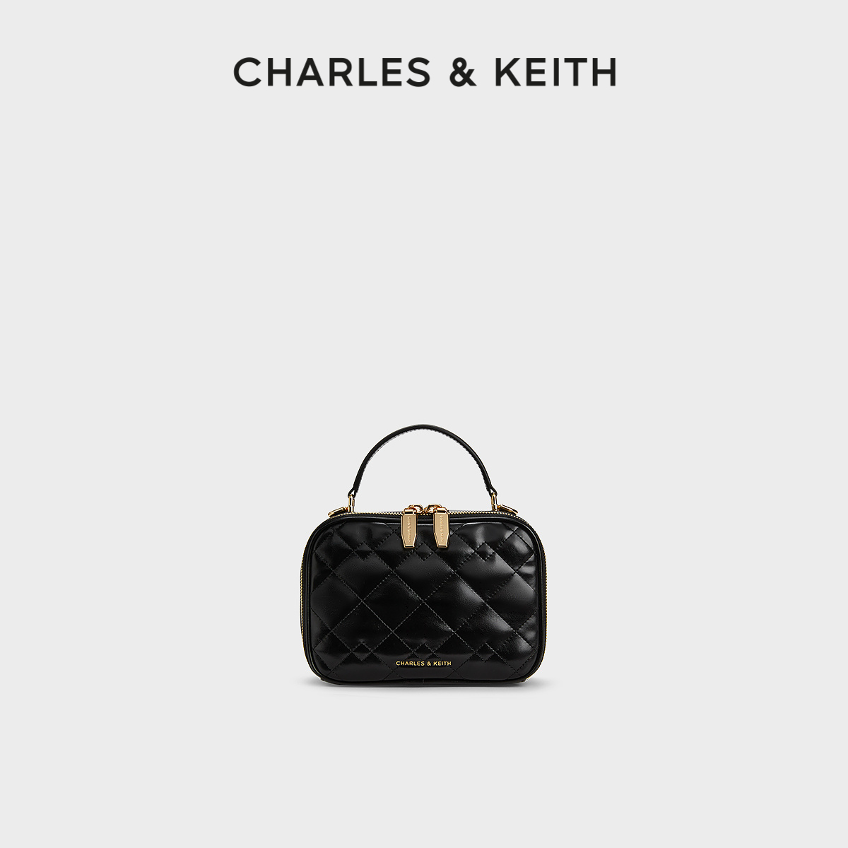 CHARLESKEITH复古菱格链条相机包
