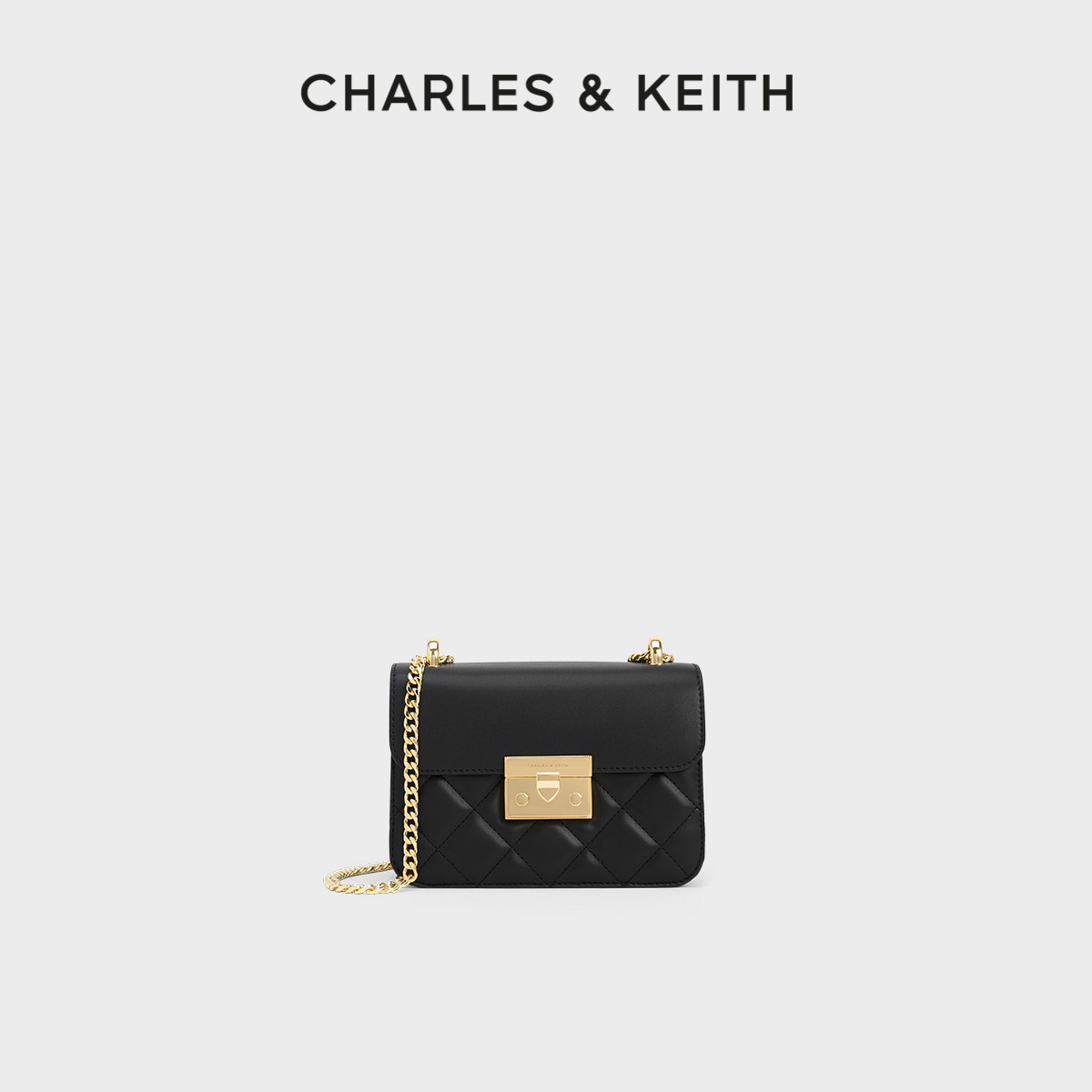 CHARLES&KEITH菱格链条小方包图片