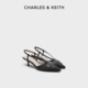61900006尖头亮钻蝴蝶结细跟凉鞋 CHARLES&KEITH女鞋 CK1 女