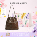 女包CK2 CHARLES&KEITH秋季 10151393柔软多功能单肩水桶包双肩包