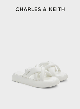 CHARLES&KEITH春季女鞋CK1-70900518厚底交叉带外穿沙滩拖鞋女