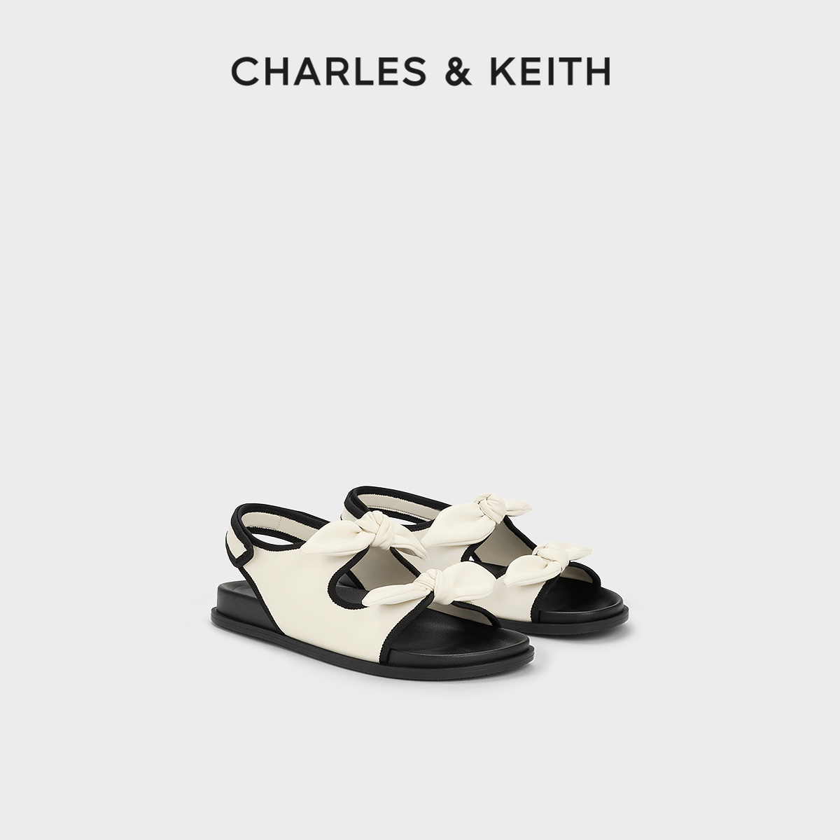 CHARLESKEITH时尚蝴蝶结平底凉鞋
