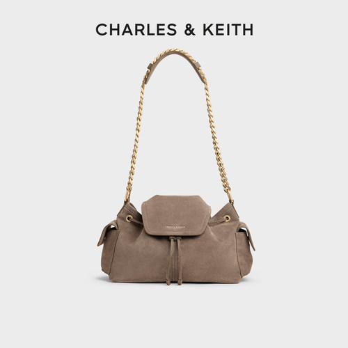 复古抽绳水桶包CHARLES&KEITH