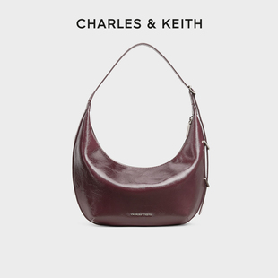 CHARLES&KEITH秋冬女包CK2 40782526复古柔软新月包腋下包斜挎包