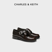 CHARLES&KEITH秋冬女鞋 学院风皮鞋 CK1 70920163交叉扣带玛丽珍鞋