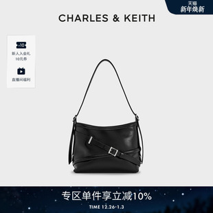 时尚 80271629绑带式 酷感水桶包腋下包 CK2 CHARLES&KEITH25秋新款