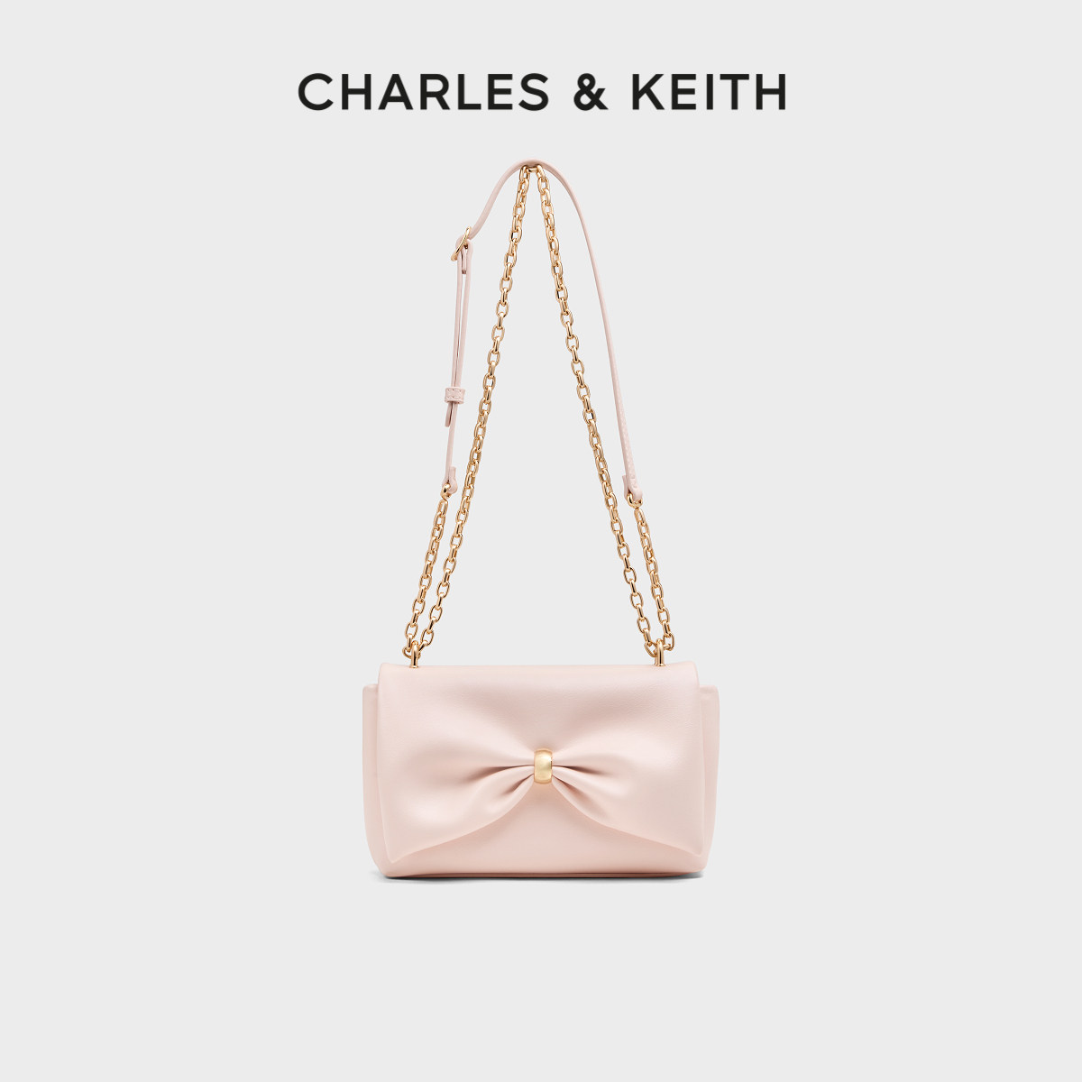 CHARLES&KEITH26冬新款CK2-90671942时尚蝴蝶结链条手提小方包