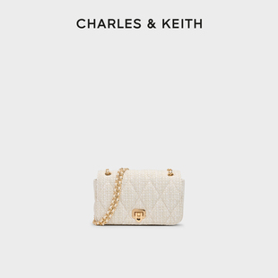 CHARLES&KEITH25秋新款 菱格鏈條單肩斜挎小方包 20671747時尚 CK2