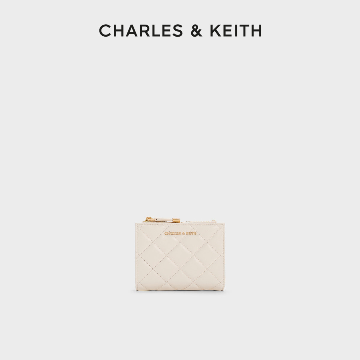 CHARLES&KEITH26春新款CK6-10770729菱格纹多卡位短款钱包零钱包