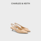 CHARLES&KEITH26春新款 单鞋 CK1 60580332尖头褶皱蝴蝶结低跟凉鞋