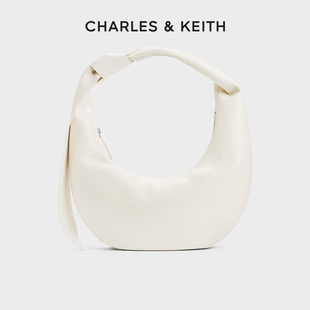 女包CK2 CHARLES&KEITH秋季 40671642大容量柔軟繩結(jié)手提新月包女