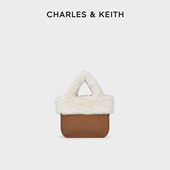 CHARLES&KEITH秋冬女包CK11 30271445 1柔软毛绒手提斜挎托特包女