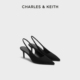 60280482气质通勤尖头后空凉鞋 CK1 高跟鞋 CHARLES&KEITH25秋新款