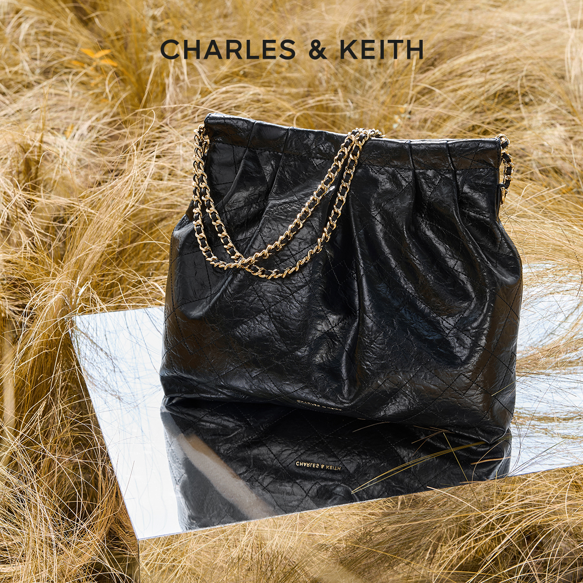 CHARLES&KEITH子母链条托特包
