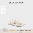 CHARLES&KEITH26夏季新款CK1-70580295简约细带亮片平底露趾凉鞋