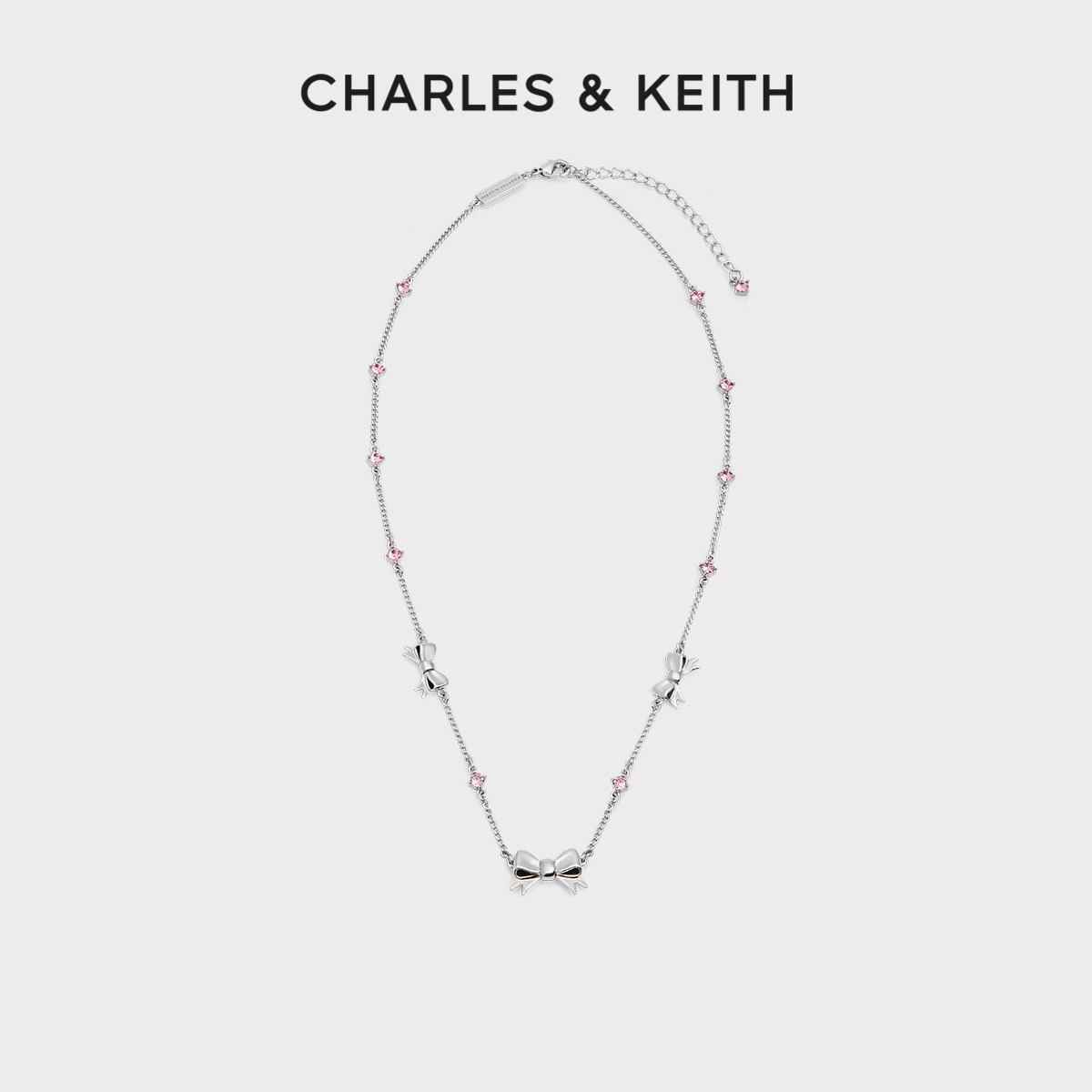 CHARLES&KEITH26夏季新款CK5-22120469蝴蝶结系列镶钻可调节项链