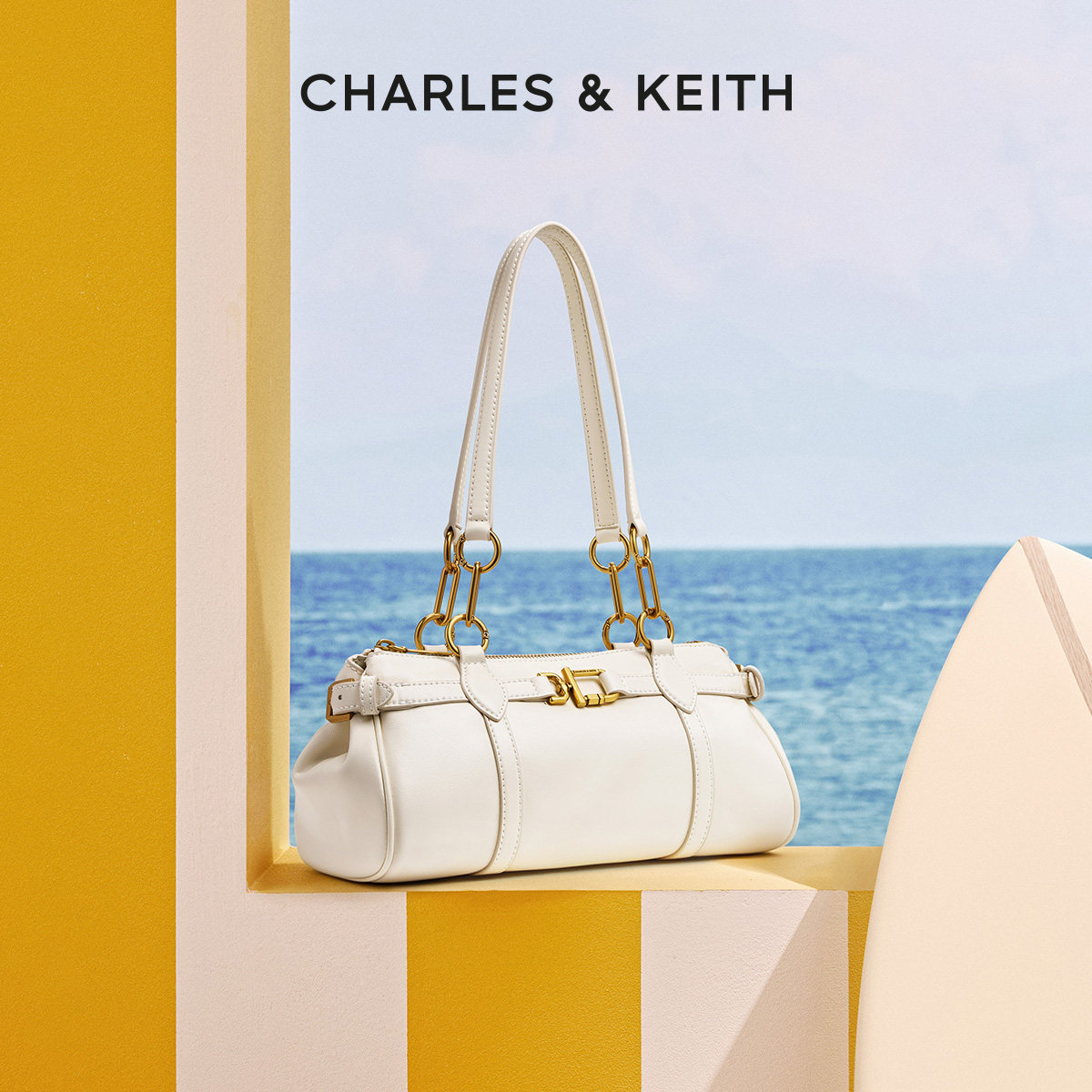 【毕业礼物】CHARLES&KEITH26夏新款CK2-30271744单肩法棍包