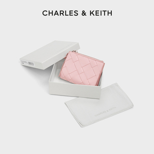 短款 CHARLES&KEITH25秋季 10681212编织式 CK6 钱包卡包零钱包 新款