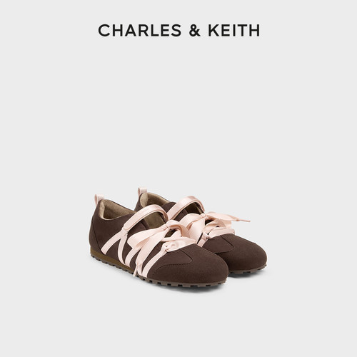 CHARLES&KEITH薄底缎带德训鞋