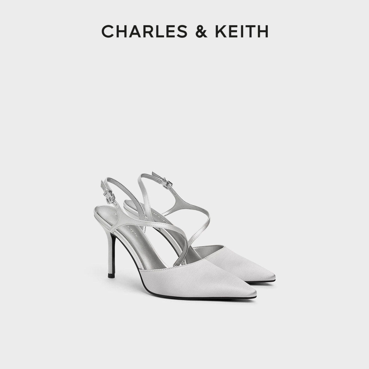 CHARLES&KEITH26春季新款CK1-60280501气质尖头一字带高跟鞋凉鞋 - 实物图