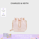 女包CK2 CHARLES&KEITH秋季 10701506绗缝菱格链条水桶包双肩包女