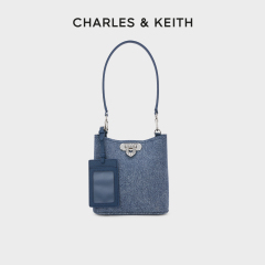 【520礼物】CHARLES&KEITH24夏女包CK2-10782094金属扣单肩水桶包