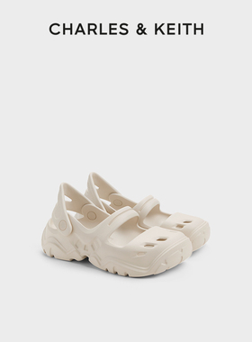 CHARLES&KEITH春季女鞋CK1-71940001休闲轻便厚底包头洞洞鞋女