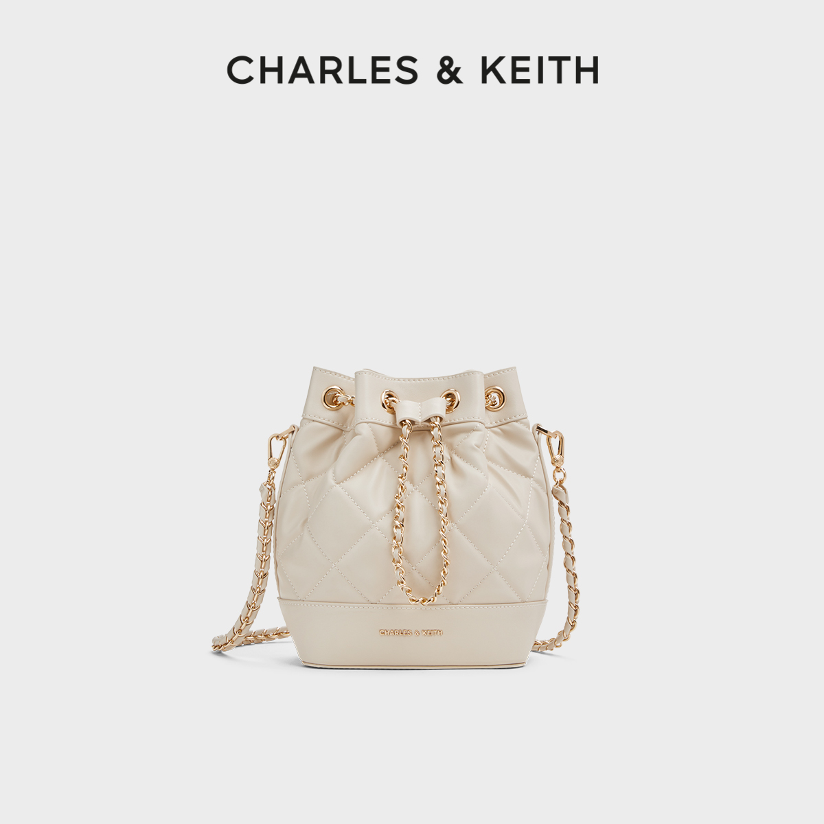 CHARLES&KEITH绗缝菱格链条包