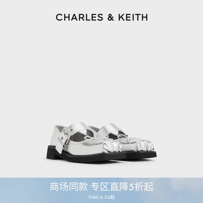 立体蝴蝶结 方头厚底 玛丽珍鞋