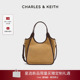 CHARLES&KEITH25秋新款 托特包 1复古植绒简约手提式 CK2 30782659