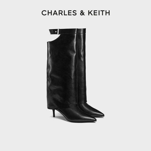 CHARLES＆KEITH尖头高跟裤管靴