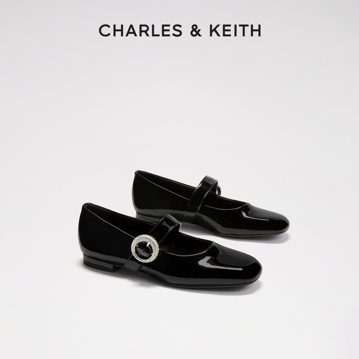 【冬季折扣】CHARLES&KEITH女鞋CK1-70580215亮钻一字带玛丽珍鞋