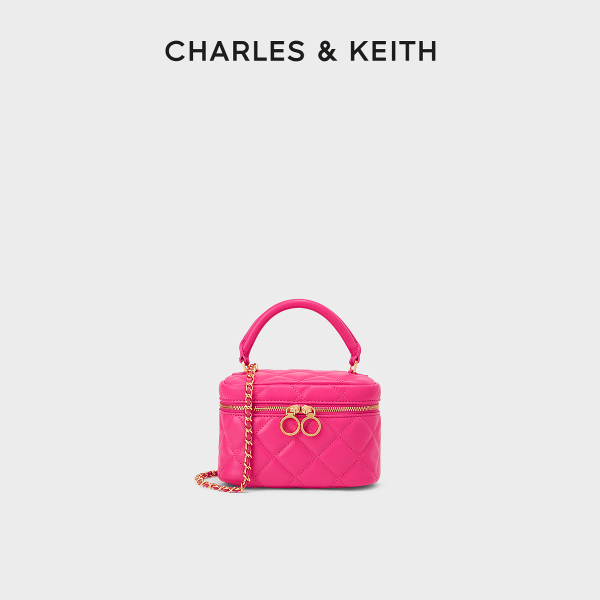 CHARLES&KEITH菱格链条小方包